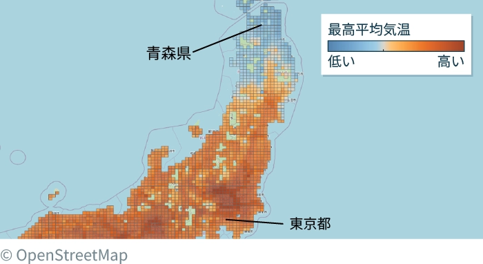 車両データから日本全国各地の外気温を把握　エリアを絞っての外気温も確認できる