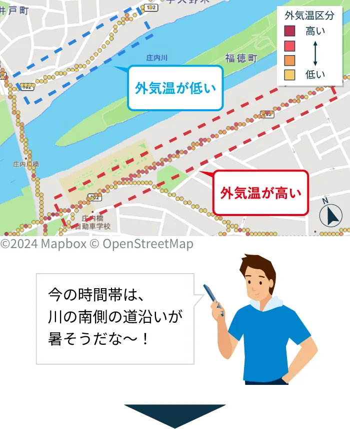 ランニングに出かける前に、今現在の外気温を確認